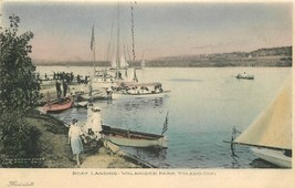 Boat Landing Walbridge Park Toledo Ohio hand colored C-1915  Postcard 4604 - $5.27