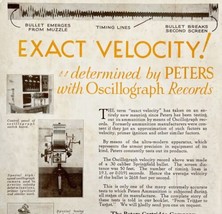 1931 Peter&#39;s Ammunition Oscillograph Data Advertisement Guns Firearms LGADYC4 - £32.22 GBP