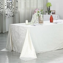 Ivory 90&quot;&quot;X156&quot;&quot; Premium Velvet Rectangular Tablecloth Wedding Party Event Linen - £60.52 GBP