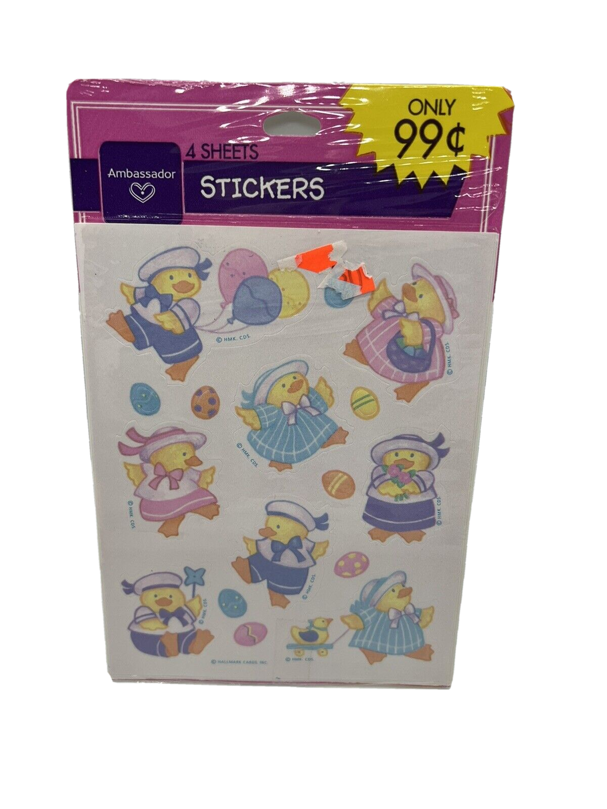 Hallmark Ambassador Easter Baby Duck Stickers 4 Sheets Duckies 1980s Sealed Pack - £16.90 GBP