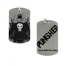 Punisher Splatter Logo Double-Sided Dog Tag Silver - £11.87 GBP