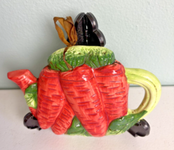 Vintage 1990s Carrot Teapot Wall Plaque Hanging 5.5&quot; High x 7.5&quot; Wide x ... - $15.10
