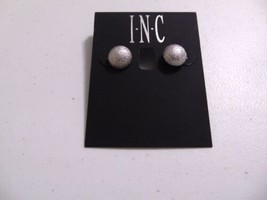 INC 1/2 Silver Tone Rough Button Stud Earrings N1073 - $15.35