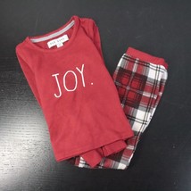 Rae Dunn Toddler Baby Boy&#39;s 2T JOY Red Plaid Christmas Holiday Soft Pajama Set - £5.53 GBP