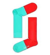 Happy Socks Rojo Y Turquesa Unisex Algodón Premium Calcetines 1 Par Talla 4-7 - £18.24 GBP