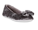 NEW Womens Jaclyn Smith Velour Bow Ballet Slippers ladies sz M 7/8 silve... - $10.95