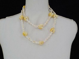 Women Delicate Hawaiian Shells &amp; Cowrei Lei Necklace White Jewelry Beach Wedding - £15.74 GBP