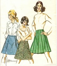 Vtg 1972 Retro Misses 4 6 Or 10 Gored Double Knit Skirts Kwik Sew Pattern 6-10 - $11.99