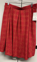 NEW LuLaRoe 2.0 Large Red Gold Jacquard Elegant Madison Pocket Skirt Christmas - £27.24 GBP