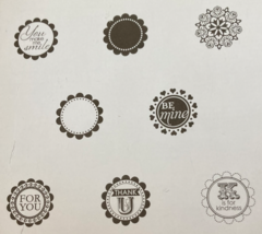Stampin Up Clear Mount Stamp Set A Round Array Circle Kind Be Mine For You 1" - £3.11 GBP