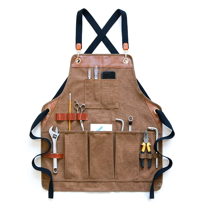 Tool Apron Heavy-Duty ed Canvas Leather Reinforcement Extra Pockets Adju... - $4,636.21 MXN