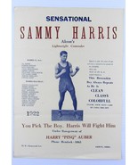 1922, Sammy Harris, Early Black Boxing Promotional Poster, Original 12.5... - £72.83 GBP