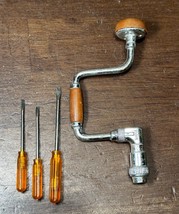 4 Vintage 1960&#39;s Marx Toy Tools ~ hand drill &amp; 3 screwdrivers - £15.92 GBP