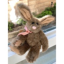Boyds Bunny Rabbit with Pink Ribbon Vintage 8&quot; Tall Collectible - $11.95