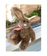 Boyds Bunny Rabbit with Pink Ribbon Vintage 8&quot; Tall Collectible - $223.25 MXN