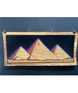 Pyramid With Desert Scene Old Illustration papyrus , handmade papyrus fr... - $223.30 CAD