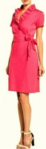 Lafayette 148 New York Faux Wrap Belle Pink Dress Sz.12 Cotton Blend - £79.91 GBP