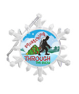 Bigfoot Sasquatch Yeti Squatching Snowflake Lit Holiday Christmas Tree O... - £12.82 GBP