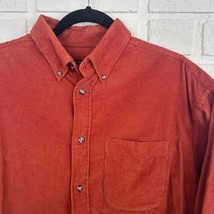 Corduroy Button Up Shirt Orange Mens Medium Susquehanna Trail Outfitters Vintage - £18.76 GBP