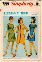 SIMPLICITY VINTAGE 1967 PATTERN 7219 SIZE 10 MISSES&#39; DRESS 3 VARIATIONS - $3.00