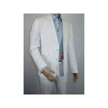 Men Premium 100% Linen Cocktail Suit by INSERCH Breathable and cool SU880 White image 4