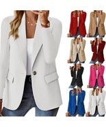 Polyester Autumn Long Sleeve Solid Color Cardigan Small Suit Jacket For ... - €21,56 EUR