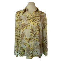 Trissi 70&#39;s Vintage Shirt, Size M, Street Scene, Button Front, long Sleeves - £11.64 GBP