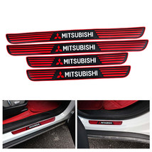 Brand New 4PCS Universal Mitsubishi Red Rubber Car Door Scuff Sill Cover... - £11.96 GBP
