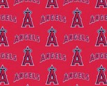 Cotton Los Angeles Angels of Anaheim Red MLB Baseball Cotton Fabric BTY ... - $13.95