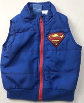 Superman Vest Sz 6-18 M Boys Blue Soft Vest Super Hero Vintage - £13.40 GBP