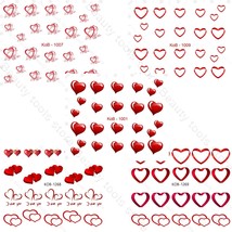 Nail Art Water Transfer Stickers 5pcs Set Valentine&#39;s Day Hearts - £9.57 GBP