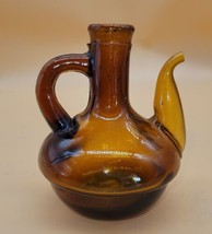 Vtg Art Honey Amber Hand blown  Glass Pitcher/vase Genie Style MINI - £10.24 GBP
