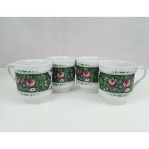 Vintage Set of 4 Rare Bavaria Schumann Arzberg Germany Floral Design Coffee Cups - £22.88 GBP