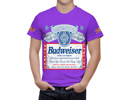 Budweiser Beer Violet T-Shirt, High Quality, Gift Beer Shirt - £25.56 GBP