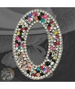 Letter O Multicolor Rhinestone Iron On Patch Applique Embellishment - $74.88 MXN