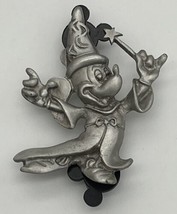 Vintage Disney Designs Fantasia Mickey Mouse Sorcerer Brooch Pink Jewelry Silver - £14.94 GBP