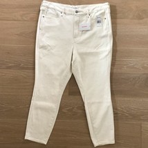 Good American Good Curve Skinny Crop Jeans Ecru sz 18 NWT - $58.04