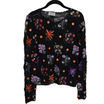 Jenni Max NYC Embroidered Crochet Patchwork Floral Cardigan Size L - £28.18 GBP