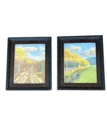 Pair Antique 1918 Pastel Landscapes W. Buchholz Original Arts &amp; Crafts M... - $182.33