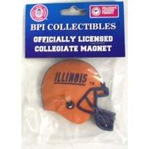 Illlinois Fighting Illini 3 D Ncaa Football Helmet 3 Inch Magnet Set Of 2 - $8.08