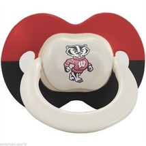 Wisconsin Badgers Football Basketball Sports Baby Pacifier  Set Of 2 - £9.79 GBP