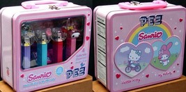 Hello Kitty Collectible Old Style  Pez Toy Dispenser Set w Lunchbox - £20.66 GBP