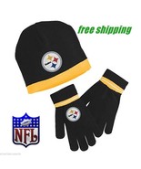 PITTSBURGH STEELERS Boys Girls Warm NFL Football Winter Knit Hat and Glo... - £16.41 GBP