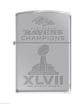 Baltimore Ravens Football NFL 2013 Super Bowl XLVII Champs Chrome Zippo Lighter - £26.36 GBP