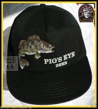 ORIGINAL PIGS EYE BEER MN BREWERY FISHING CAP HAT FISH  (REAL NOT REPRO ... - £15.73 GBP