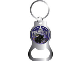 Baltimore Ravens Football Keychain Super Bowl 2012 2013 Champions W Beer Opener - £9.81 GBP