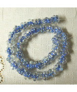 Glass Flower Beads Clear with Blue, AB Finish 12mm, 9 pc. - £3.08 GBP