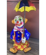 Vintage 1970s Paper Mache Clown With Removable Umbrella 14” - $54.79 CAD