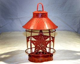 Country Red Tin Star Candle Jar Lamp - $16.98