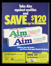 1983 Aim Regular Flavored Toothpaste Circular Coupon Advertisement - $18.95
